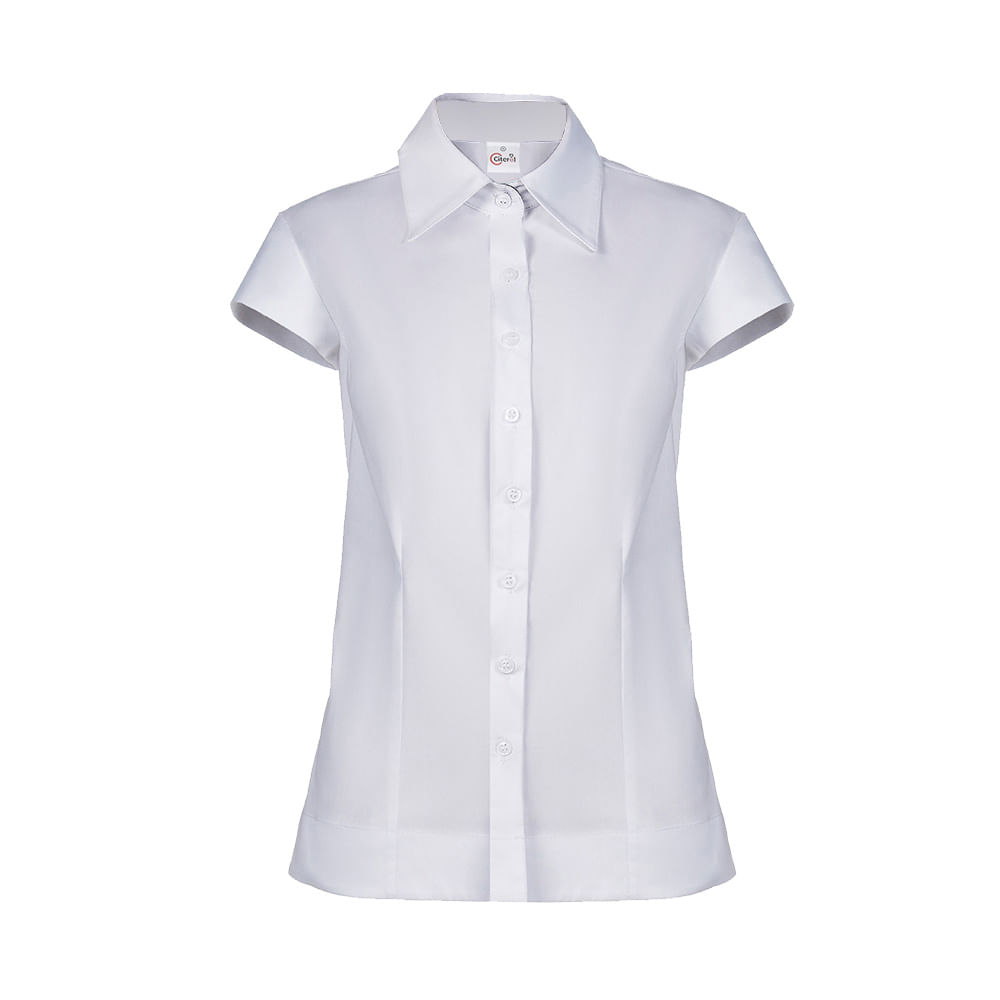 blusa branca manga curta feminina