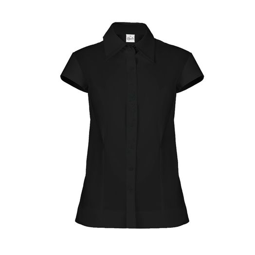 camisa manga curta preta feminina