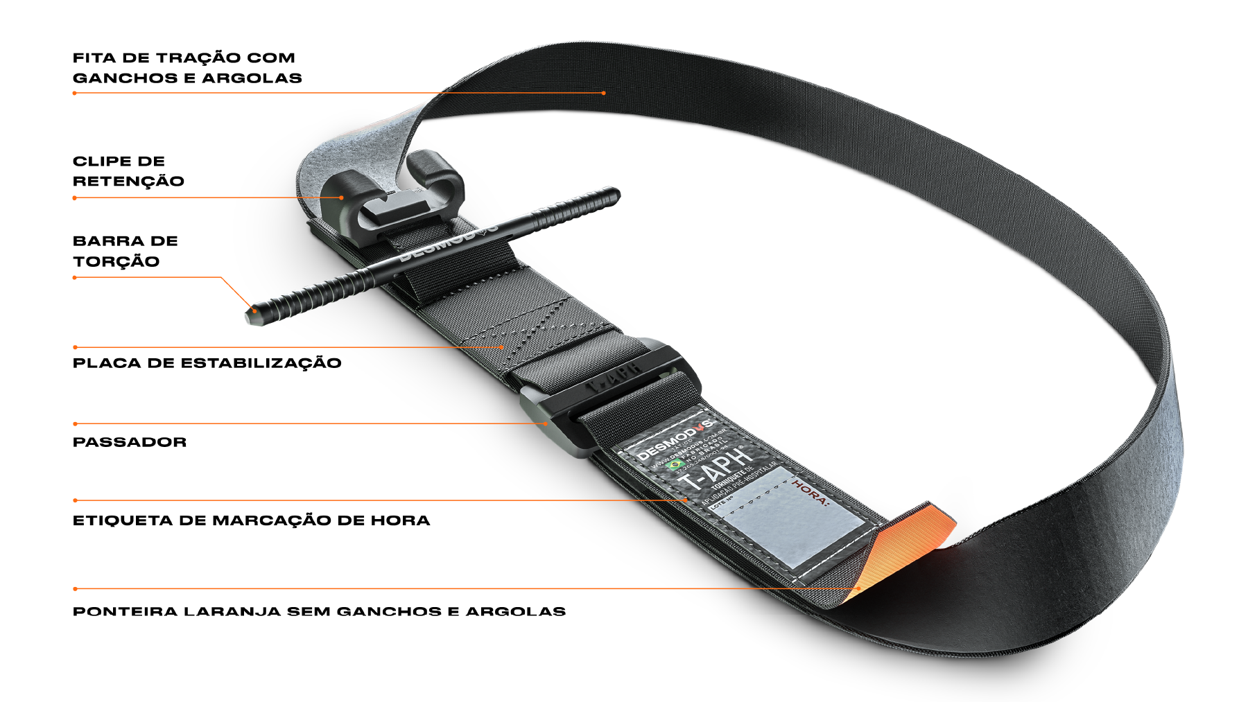 Torniquete Aph Tático + Porta Torniquete Em Kydex Polímero