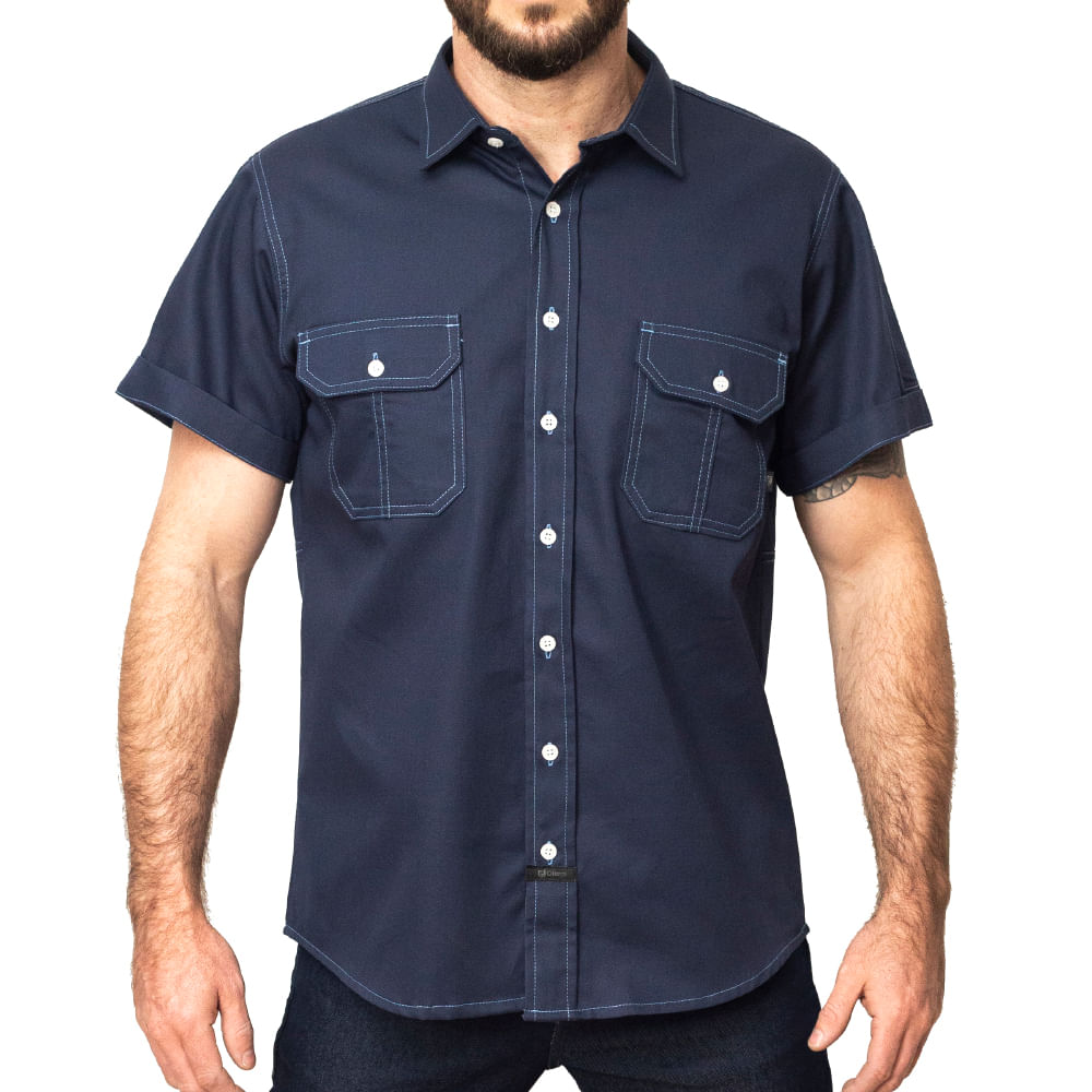 Camiseta Masculina Slim Fit Camisa Justa Ao Corpo Cores - Azul