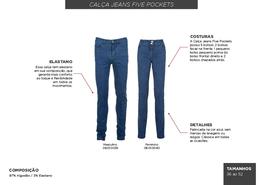 Calça Jeans 5 Pockets