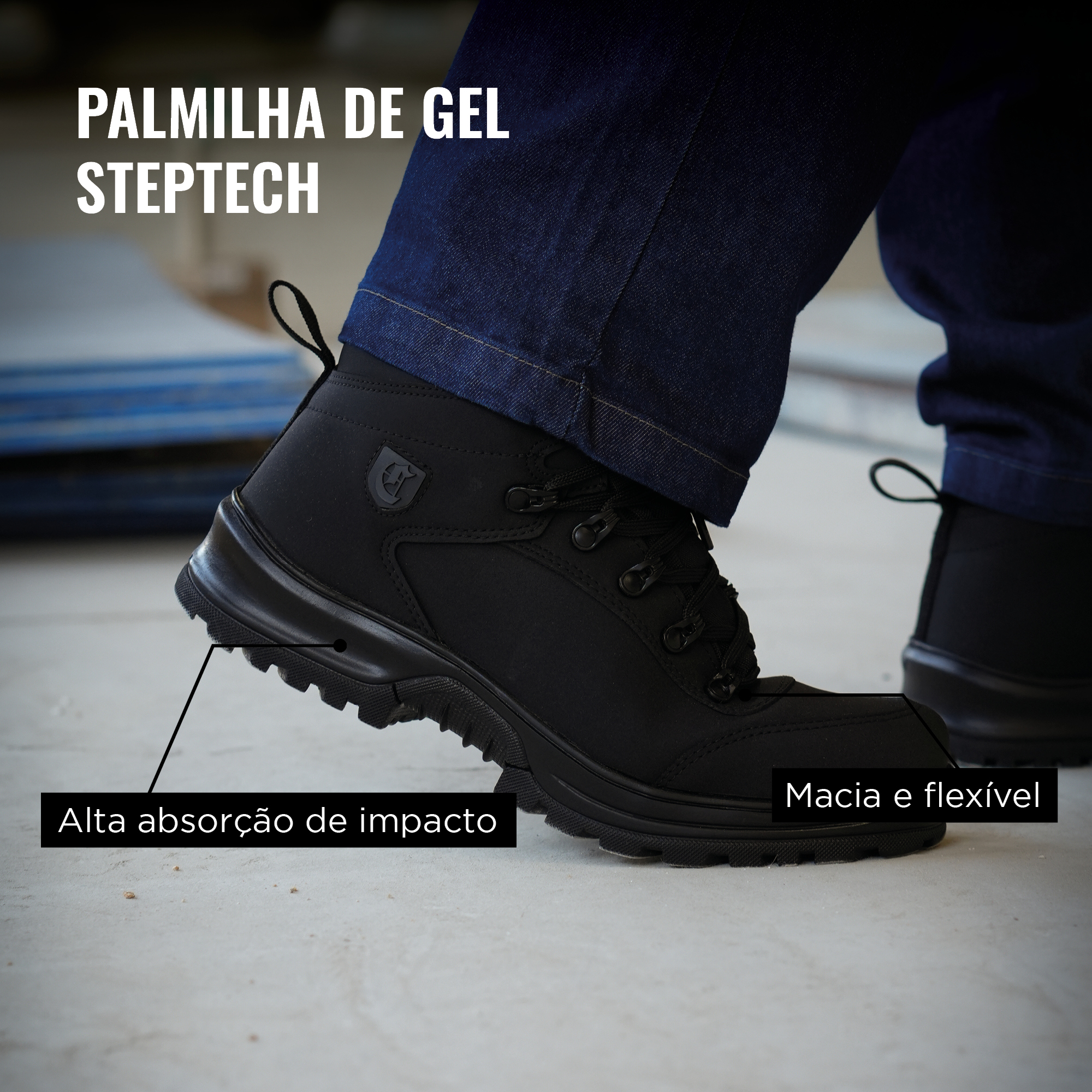 Brute Alfa Impermeável - Amortecimento ideal: Palmilha de Gel Steptech