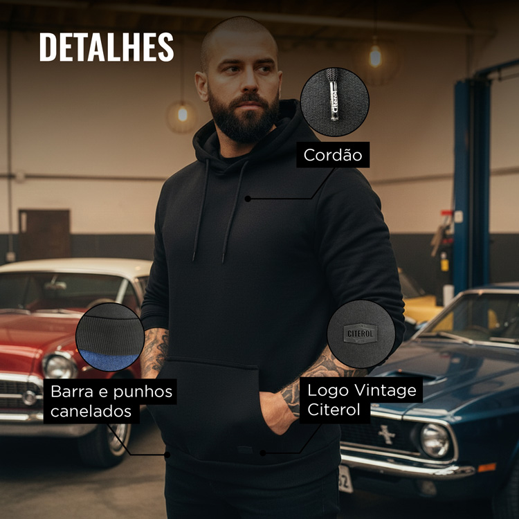 Moletom Preto Citerol - Detalhes que fazem diferença