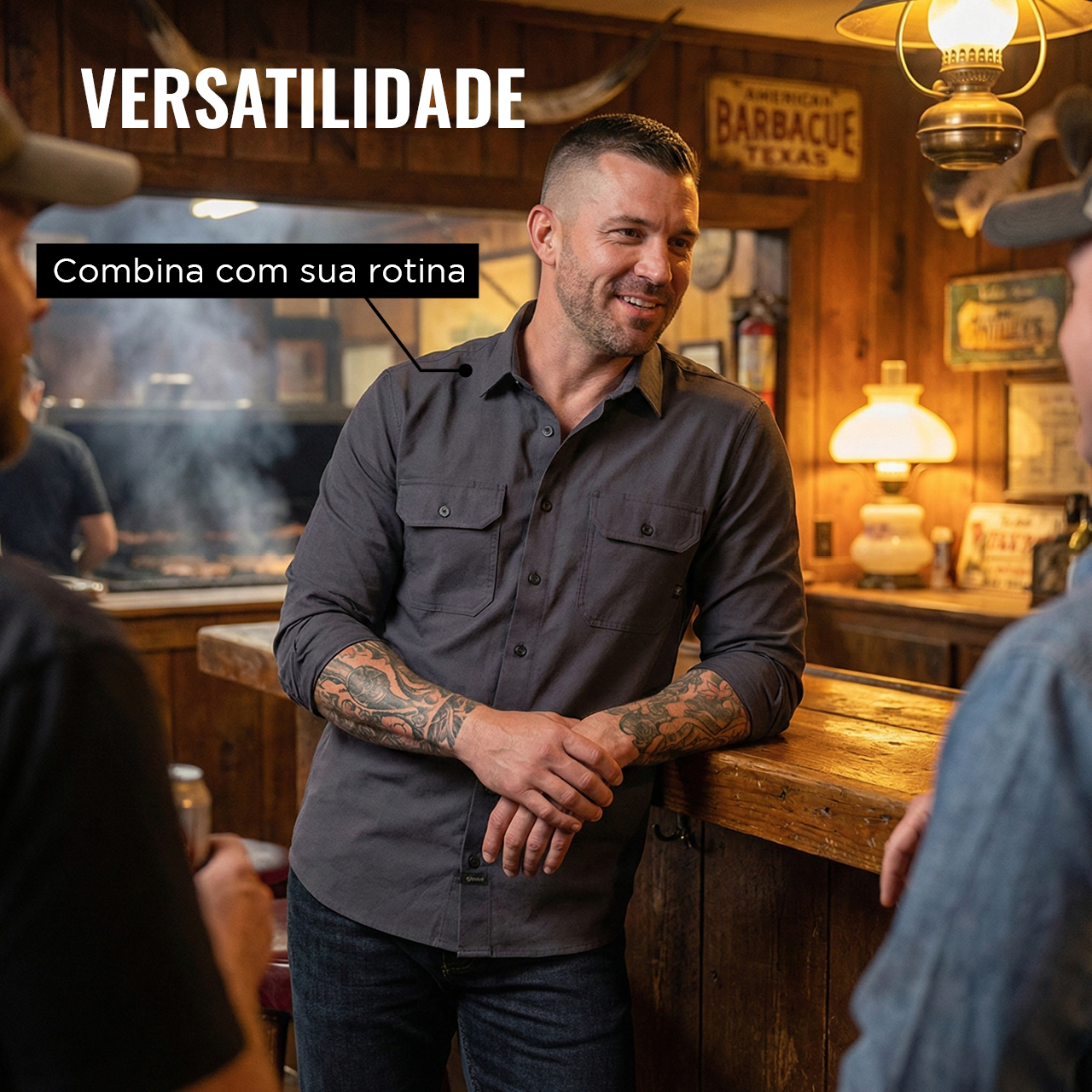 A Workshirt Rock é uma camisa versátil, preparada para diferentes ambientes e situações, mantendo sempre uma apresentação impecável. Bonita, fácil de combinar e prática de verdade, transita do trabalho aos momentos de lazer com naturalidade, acompanhando você com conforto e estilo ao longo de todo o dia.
