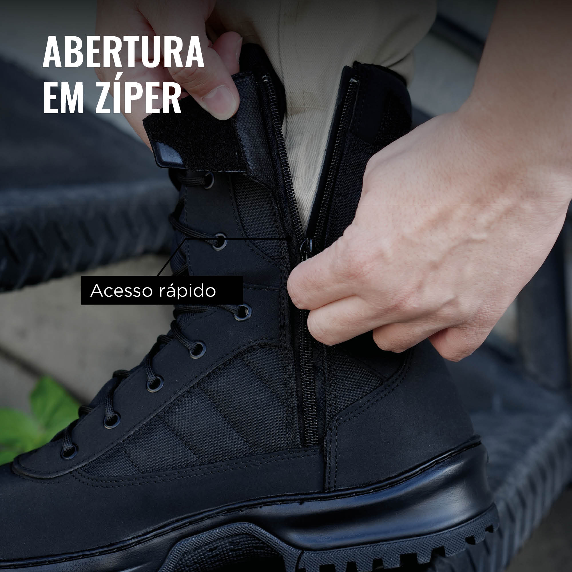 Acesso Rápido: Abertura em Zíper