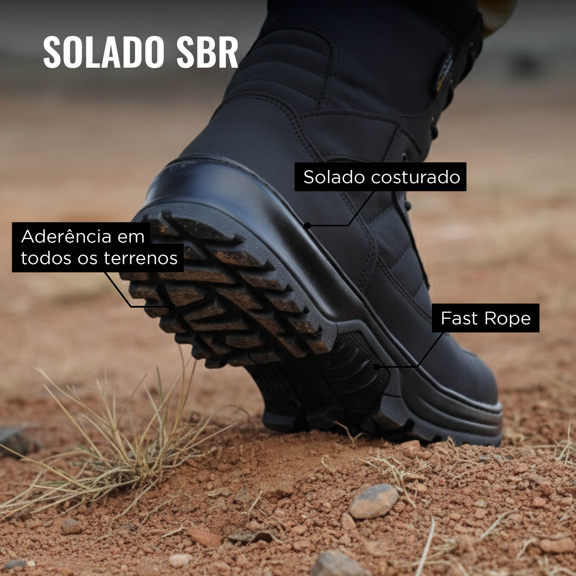 Pise com confiança: Solado SBR