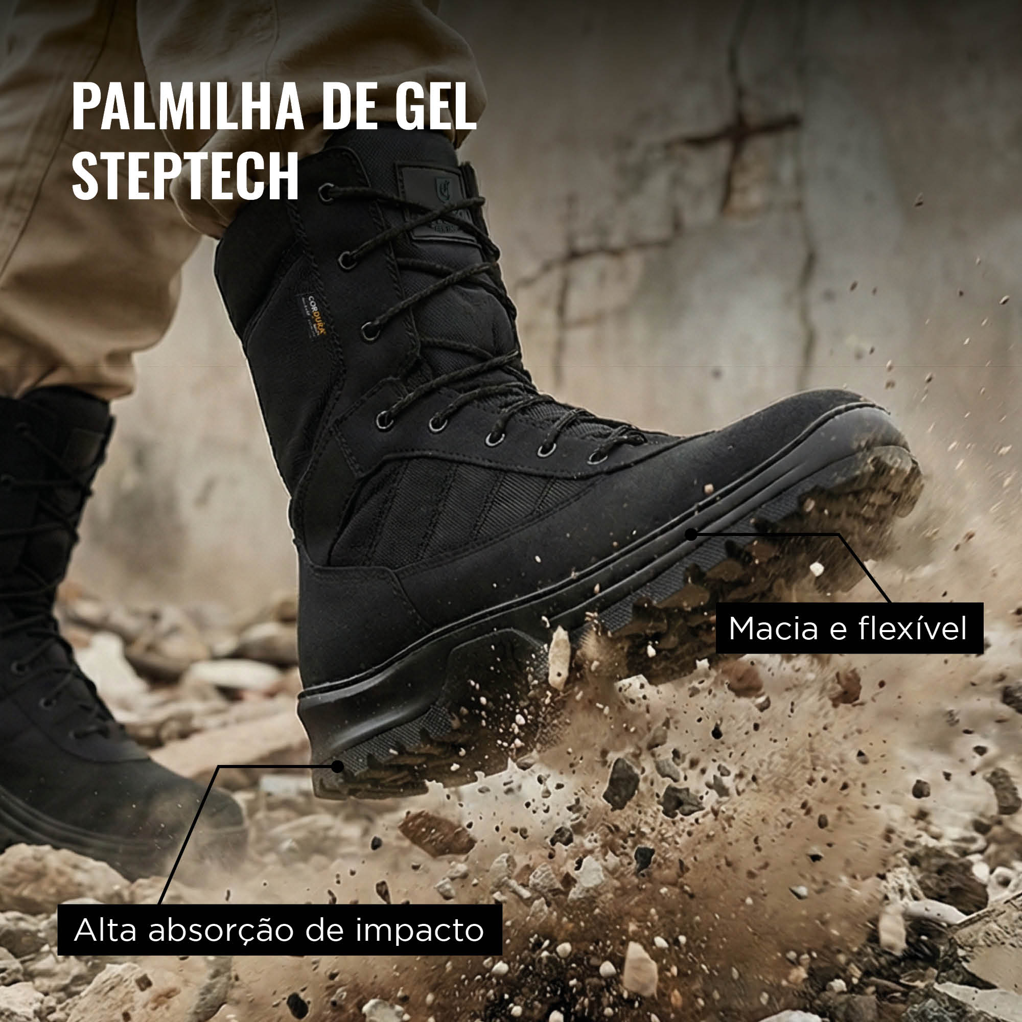 Amortecimento ideal: Palmilha de Gel Steptech