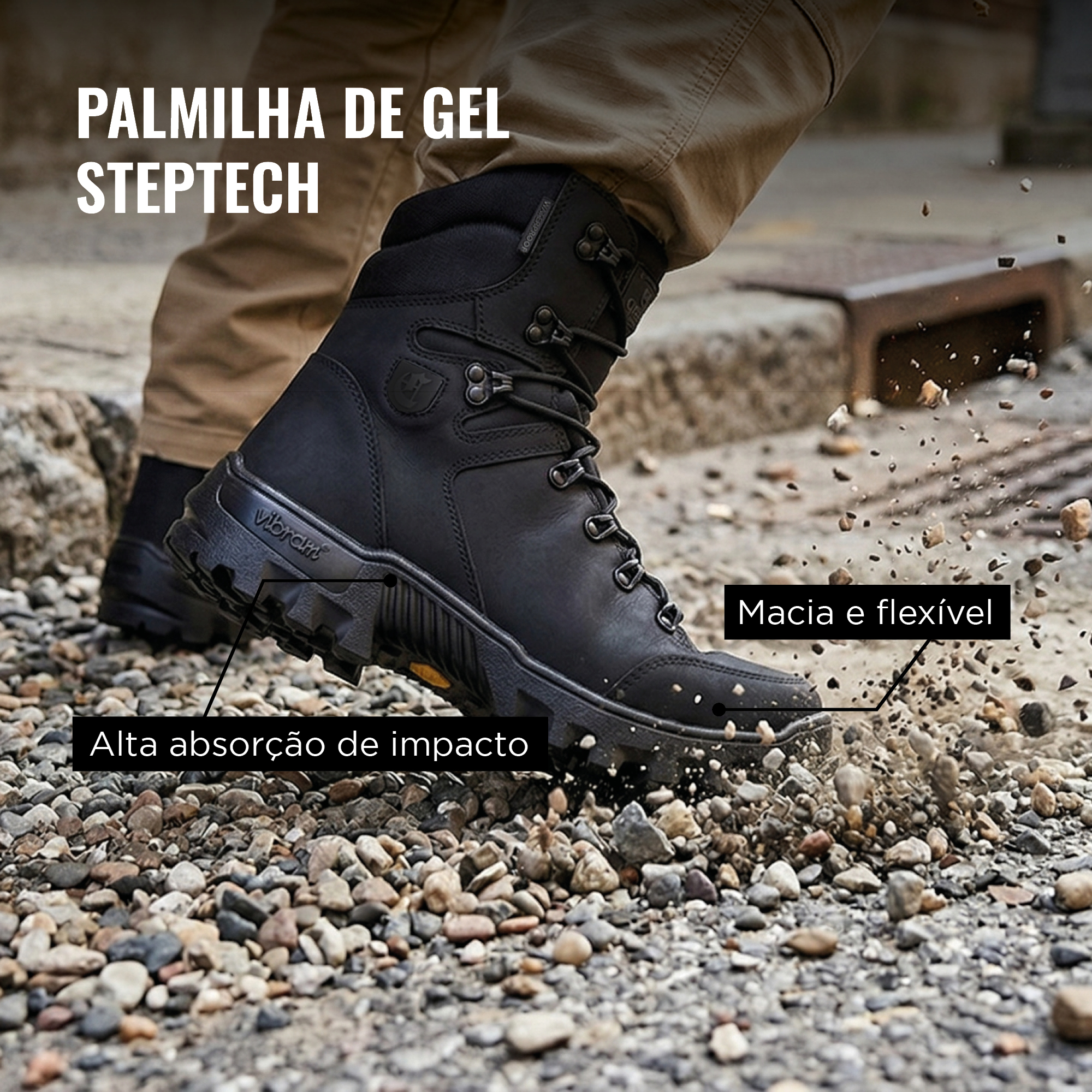 Palmilha de Gel Steptech. Macia e flexível. Alta absorção de impacto