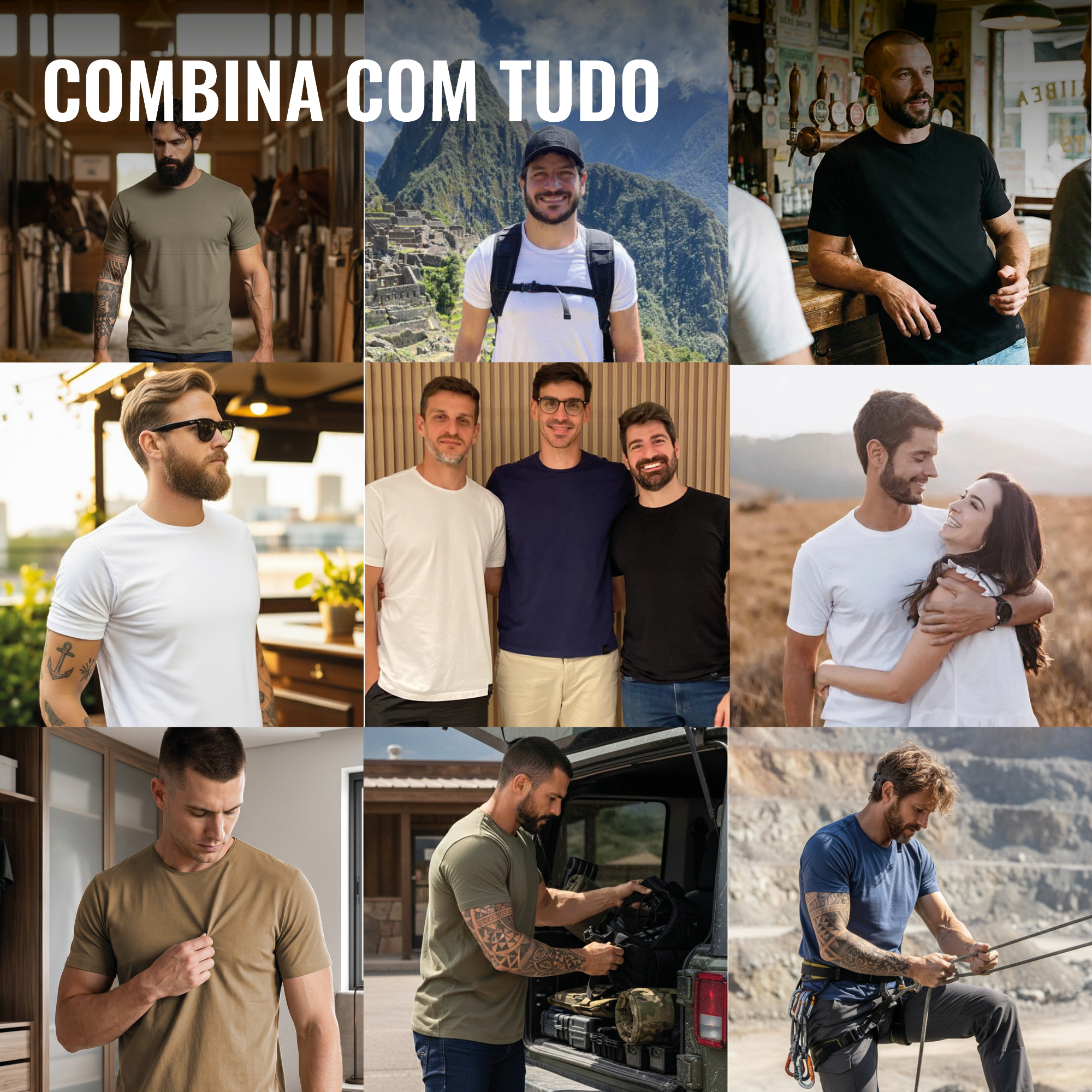 Camiseta Select Prime Algodão Egípcio Marrom Masculina – PARA QUALQUER OCASIÃO