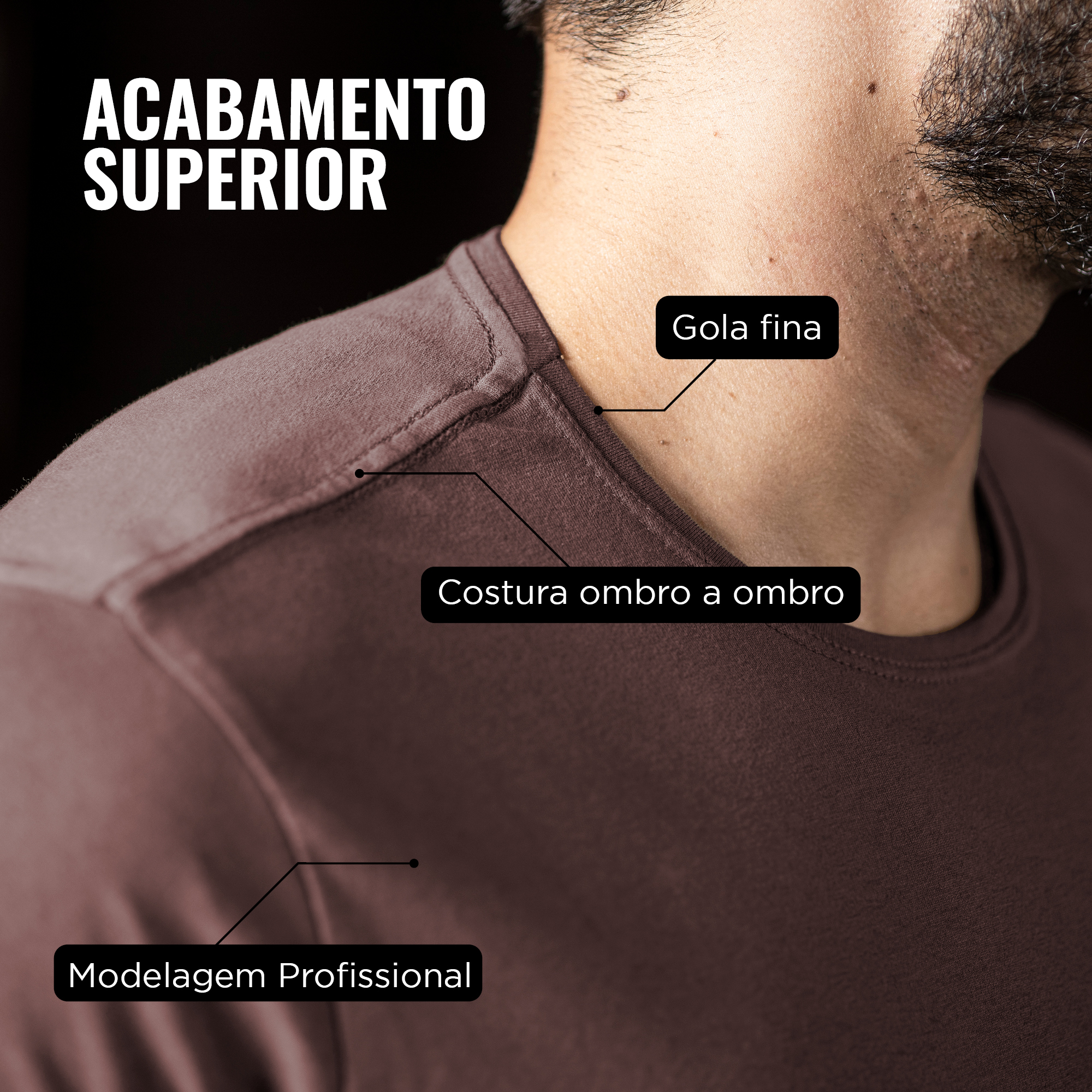 Camiseta Select Prime Algodão Egípcio Marrom Masculina – CORTES ELEGANTES FAZEM A DIFERENÇA
