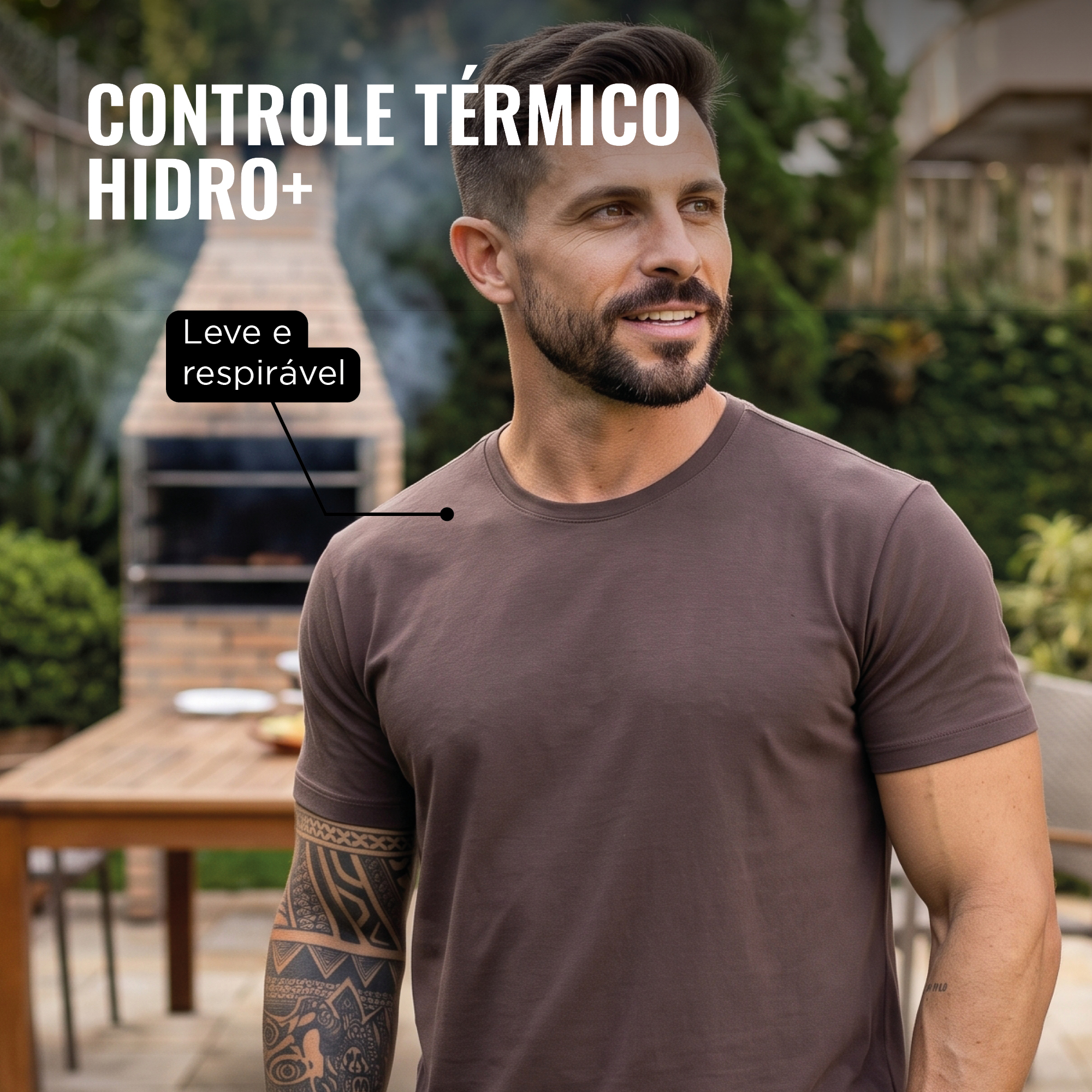 Camiseta Select Prime Algodão Egípcio Marrom Masculina – MAIS LEVE E RESPIRÁVEL
